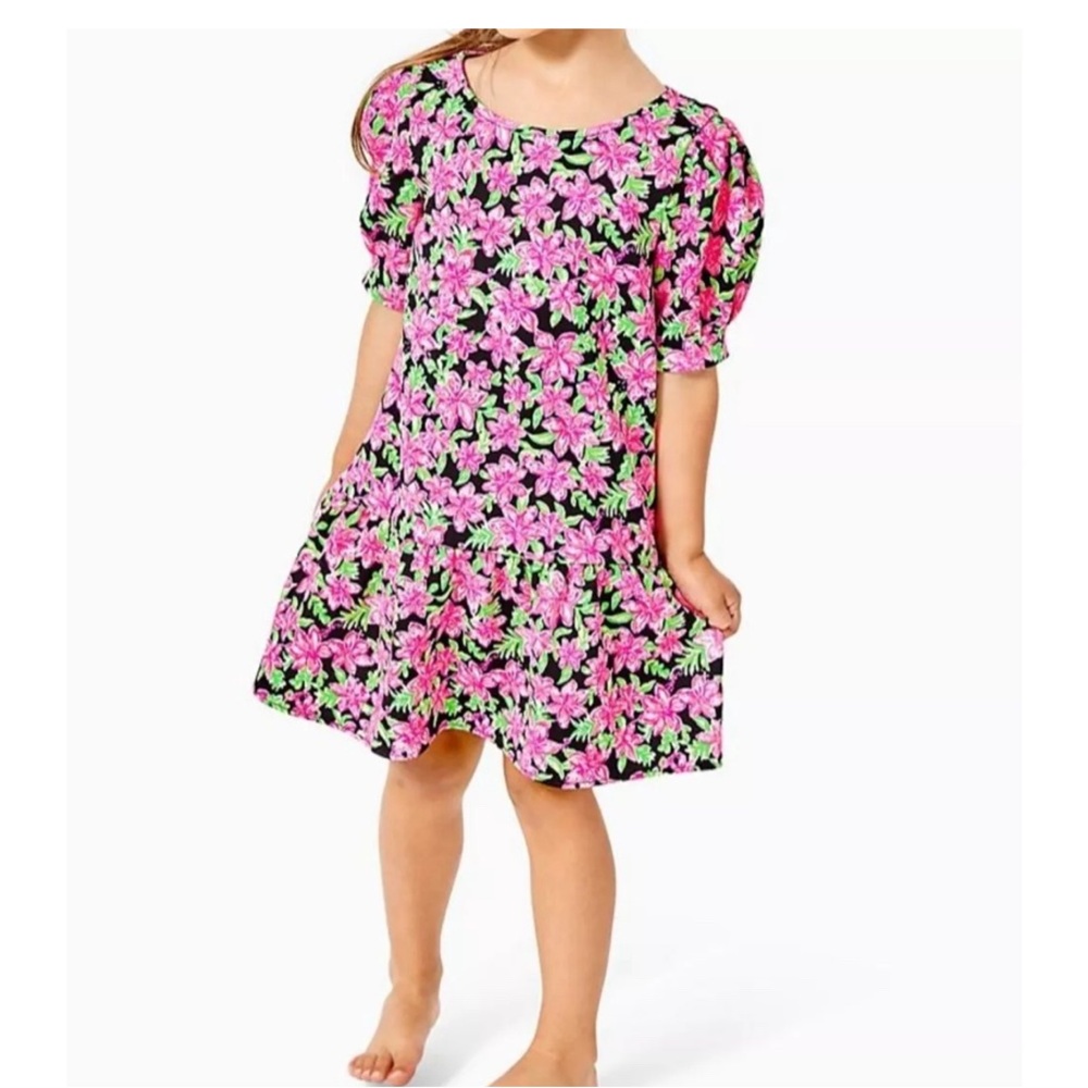 ❤️Lilly Pulitzer Girls Chrishell Dress Onyx Lil Lilly Size 4-5